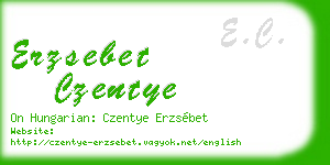 erzsebet czentye business card